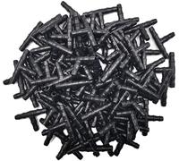 Kalolary 200pcs Conectores de púas Irrigación por Goteo, 4/7 mm T Irrigación por Goteo Riego Tubería Manguera Tubería Distribución o Conectores Conexiones para Patio Jardín y Agricultura
