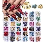 Kalolary 3 Pack Nail Art Foil, Mezclado Copos Brillantes Irregulars Brillo de Uñas Lentejuelas Holográficas Láminas de Oro DIY Polaco Nail Art Transfer Foil Sticker Nail Art Decoraciones (A)