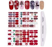 Kalolary 8 Hojas Full Cover Nail Art Stickers, Transferencia Agua Pegatinas Uñas Navidad Nail Art Stickers Calcomanías Uñas Etiquetas Engomadas para DIY Nail Tips Decoracion