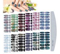 Kalolary Envolturas Completas para Uñas - 12 Hojas de Calcomanías Autoadhesivas de Mármol Con Lima - Decoración y Tatuajes para DIY Nail Art Design