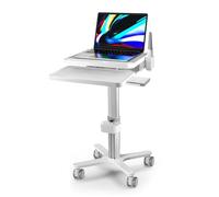 Kalolary EspañolCarrito médico móvil para Computadora Portátil, Carrito para Monitor Médico con Ruedas y Altura Ajustable con Soporte para Escáner Oral y Estante Extraíble para Teclado para Hospital