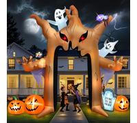 Kalolary Inflable Decoración de Halloween Decoración Inflable con Luces Led de Fiesta de Halloween Decoración de Patio jardín (10FT, Arco árbol Fantasma)