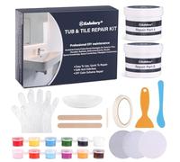 Kalolary Kit Reparación Bañera,12 Pigmentos, Reparador de Grietas y Arañazo | para Bañeras de Fibra de Vidrio, Acrílico, Esmalte y Porcelana, Reparación para Bañera, Lavabo, Plato de Ducha