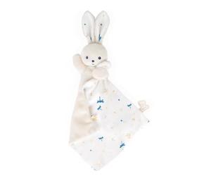 KALOO - Carré Douceur - Doudou Manta Conejo Blanco Delicado - Peluche para Bebés - Cuadrado 18 x 18 cm Blanco - Materiales Ecorresponsables - Caja de Regalo FSC - Desde el Nacimiento, K972000