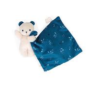 KALOO - Carré Douceur - Doudou Manta Oso Noctámbulo - Peluche para Bebés - Cuadrado 18 x 18 cm Azul - Materiales Ecorresponsables Suaves - Caja de Regalo FSC - Desde el Nacimiento, K972004