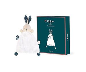 Kaloo - K'Doux - Doudou Conejo Naturaleza - Blanco y Azul - Tela Suave - 20 Cm, K969950