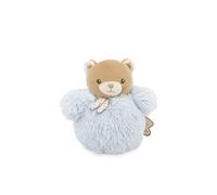 Kaloo - Peluche oso con pompón - Compañero suave para bebés desde el nacimiento - Materiales reciclados - Lavable a máquina - Regalo de nacimiento con cintas para sujetar y pañuelo a cuadros vichy