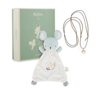 KALOO Set con Peluche Raton y Collar Bola Regalo de Nacimiento Embarazadas Suavidad y armonía Desde el Embarazo Materiales reciclados y diseño Refinado Caja de Regalo, Ratón