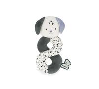 Kaloo - Sonajero cachorro - Juguete sensorial para bebés desde el nacimiento - Peluche suave con texturas variadas y sonido ligero - Regalo de nacimiento - K227009
