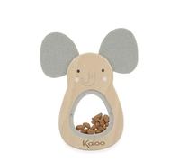 Kaloo - Sonajero de madera con forma de elefante para bebés - Juguete para el desarrollo sensorial desde el nacimiento - Madera de haya FSC - Ligero y fácil de agarrar - K210017