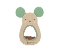Kaloo - Sonajero de madera con forma de ratón para bebés - Juguete para el desarrollo sensorial desde el nacimiento - Madera de haya FSC - Ligero y fácil de agarrar - K210017
