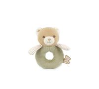 Kaloo - Sonajero oso verde de peluche suave - Anilla fácil de agarrar - Campanilla integrada - Estimulación sensorial del bebé - Desde el nacimiento - Lavable a máquina - Desde el nacimiento