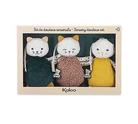 KALOO - Stimuli - Mis Gatitos para Acariciar - Juego de 3 Doudous Sensoriales para Bebés - Juguete de Estímulo, Motricidad y Manipulación - 14 cm - Desde el Nacimiento, K971600