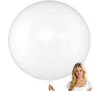 KALOR Globos gigantes blancos de látex grandes de 36 pulgadas, paquete de 4 globos redondos de helio para cumpleaños, despedida de soltera, boda, baby shower, decoración de fiesta