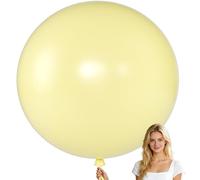 KALOR Globos gigantes de color amarillo pastel de 36 pulgadas, globos de látex grandes, paquete de 4 globos redondos de helio para cumpleaños, despedida de soltera, boda, baby shower, decoración de
