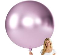 KALOR Globos gigantes de color rosa metálico de 36 pulgadas, globos de látex grandes, paquete de 4 globos redondos de helio para cumpleaños, despedida de soltera, boda, baby shower, decoración de