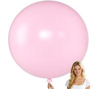 KALOR Globos gigantes de color rosa pastel de 36 pulgadas, globos de látex grandes, paquete de 4 globos redondos de helio para cumpleaños, despedida de soltera, boda, baby shower, decoración de fiesta