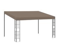 Kaloriko Cenador de pared de 4 x 3 m, tela topo, marco de acero, protección UV, para jardín, terraza, con dosel y plegable, resistente a la intemperie, estable, sombra bajo sol, lluvia, viento