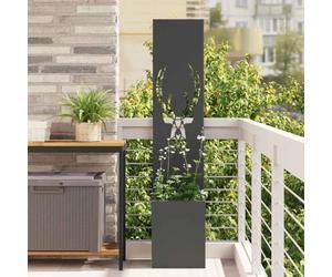 Kaloriko Lona de protección visual para jardín de acero laminado en frío con estampado de animales, color negro, 32 x 32 x 150 cm, con marquetería decorativa para terraza y jardín, estable y