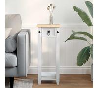 Kaloriko Soporte para plantas blanco de madera maciza de pino 30 x 30 x 73 cm, rectangular, estable, con vetas de madera, columna de flores robusta, para salón, balcón, terraza, interior y exterior