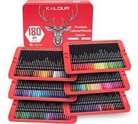 KALOUR Juego de 180 lápices de colores para adultos, artistas - fuerte mina blanda de pigmento - Ideal para colorear, dibujar, esbozar, sombrear y mezclar - Colores vivos (núcleo suave de 3,8 mm)