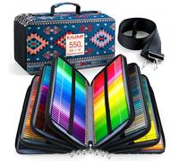 KALOUR Juego de 550 lápices de colores con funda con cremallera de gran capacidad, núcleo suave con colores vibrantes, ideal para colorear, dibujar, bocetos, manualidades, suministros de arte para