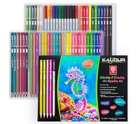 KALOUR Juego de 60 lápices de dibujo, incluye lápices de base de aceite, metálicos, acuarela, neón, macaron, pastel. Ideal para esbozar, pintar y manualidades, regalo para adultos, niños, artistas