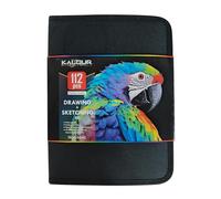 KALOUR PDAS Juego de 112 dibujos, suministros de arte profesional con cuaderno de bocetos de 3 colores y libro para colorear, neón, colores, acuarela, metálico, grafito, lápices de carbón, regalo para
