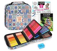 KALOUR PDAS Juego de 126 lápices de colores, 120 lápices de colores para adultos, principiantes, colorear, núcleo suave premium, bolsa con cremallera de calidad, libro para colorear