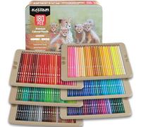 KALOUR PDAS Juego de 180 lápices de colores para adultos y artistas, núcleo suave de pigmento rico, 15 lápices metálicos, 6 lápices de neón, ideal para colorear, dibujar, bocetos, mezcla de sombreado,