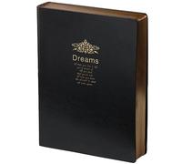 Kalpa Dreams A4 Cuaderno Vintage con Cubierta de Cuero Negra y Dorada. 416 Páginas en Blanco Borde Dorado - Diario de Cuero Negro para Escribir y Dibujar