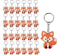 Kalsey 24 Piezas Animal Llavero, Llaveros De Animales Del Bosque, Dibujos Animados, Llaveros Para Regalos Fiesta Cumpleaños Niños, Mini Llavero De Silicona,para Fiestas y Decoración (zorro)