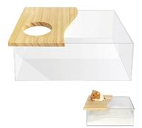 Kalsey Baño De Arena para Hámster, Baño De Arena Transparente para Hámster, Baño De Hámster para Mascotas, Casa De Baño para Hamster, Rectángulo Casa Hamster, para Hámster Ratones Lemming Gerbils