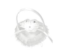 Kalsey Caja De Anillos En Forma De Corazón, Cojín De Anillo De Boda, Anillos De Boda Cojín, Almohada para Anillo De Boda Cojín,Almohada De Anillos Boda Flor, para Propuesta De Boda Aniversario (C)