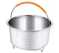 Kalsey Cesta de Vapor Acero Inoxidable, Cesto Accesorio para Cocción, Cesta de Vapor de Vegetales, Multiusos Cesto de Limpieza de Frutas con Mango de Silicona para Cocinas, Restaurantes(6QT)