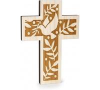 Kaltner Präsente - Crucifijo de madera de abeto con paloma de 18 cm, para la pared, ideal como regalo, diseño moderno fabricado en Val Gardena en el Tirol del Sur