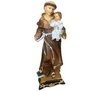 Kaltner Präsente Idea de Regalo - Figura de San Antonio de Padua con Jesús Niño patrono - Figura Pintada a Mano sobre Pedestal - de Resina fundida - Decoración