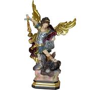 Kaltner Präsente Idea de Regalo - Figura de Santo San Miguel Arcángel Santo Miguel patrón de Alemania y la Iglesia - Figura Pintada a Mano sobre Pedestal - de Resina fundida - Decoración