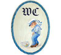 Kaltner Präsente - Idea de regalo - Madera Artículo decorativo para puerta en diseño antiguo artículo de decoración de baño humor