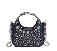 Kalttoy Bolso de mujer con remaches huecos, cadena de mensajeros, para compras, hombro creativo, a la moda, bolso cruzado para mujer, remaches huecos, cadena cruzada para viajes, a, One Size