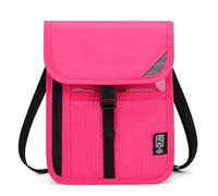 Kalttoy Cartera de viaje RFIDS para el cuello, con correa cruzada ajustable, protección contra robos, bolsa de viaje para pasaporte y documentos, rosa roja, One Size