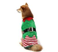 Kalttoy Chaleco festivo para perro elfo de Navidad, diseño navideño rojo y verde