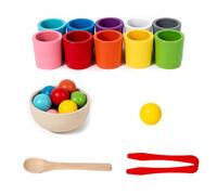 Kalttoy Clasificación Madera Y Bolas Toy Color Cognitive Education Juguete para Niños Coordinación Manual Y Ocular Y Habilidad Motora Fina