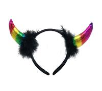 Kalttoy Diadema de cuernos de Halloween con purpurina, diablo, cuerno de diablo, diadema para cosplay, accesorios de fotos, accesorios para niños y adultos, maquillaje para lavarse la cara