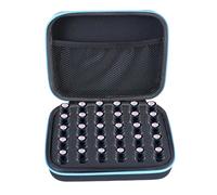 Kalttoy Estuche de transporte de aceite esencial con 30 bandas para botellas de 5 a 10 ml, almacenamiento resistente, organizado, perfecto para mujeres y niñas, estuche de transporte de aceite, Blue