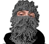 Kalttoy Gorro de punto de Halloween con bobinas desordenadas para fiestas, vacaciones, invierno, cálido, tema de cabeza completa para adolescentes, Halloween, cosplay