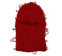 Kalttoy Gorro de punto de Halloween con bobinas desordenadas para fiestas, vacaciones, invierno, cálido, tema de cabeza completa para adolescentes, Halloween, cosplay