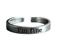 Kalttoy I'm Fine Save Me - Anillos simples de moda para hombres y mujeres, joyería inspiradora