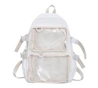 Kalttoy Itabag - Mochila de hombro de nailon para estudiantes universitarios, bolsillos transparentes japoneses, bolsa escolar de gran capacidad para exhibición de pines de anime, bolsa impermeable