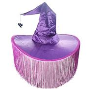 Kalttoy Sombreros de bruja de Halloween para mujer, para vestido, fiesta, carnaval, decoración, gran ala ancha, accesorio de disfraz de mago para adultos, disfraz de cosplay para mujer